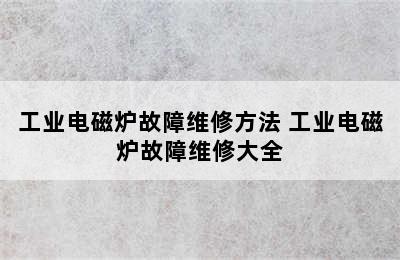 工业电磁炉故障维修方法 工业电磁炉故障维修大全